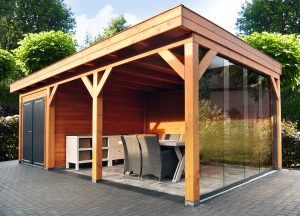 glazen wand voor onder een overkapping of veranda